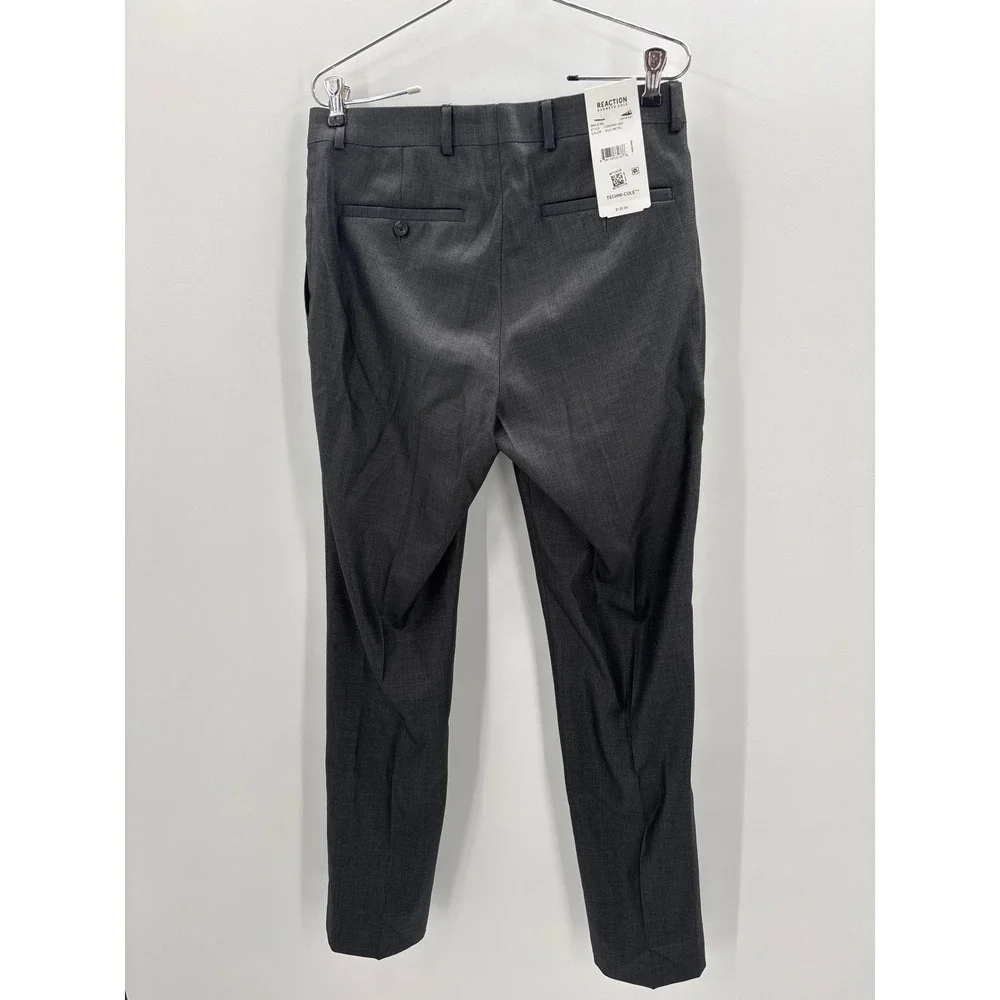 Kenneth Cole Reaction Mens‎ Slim Fit Techni-Cole Flex Suit Gun Metal 38R 30W 32L